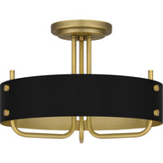 Quoizel - MAD1717AB - Three Light Semi Flush Mount - Madden - Aged Brass