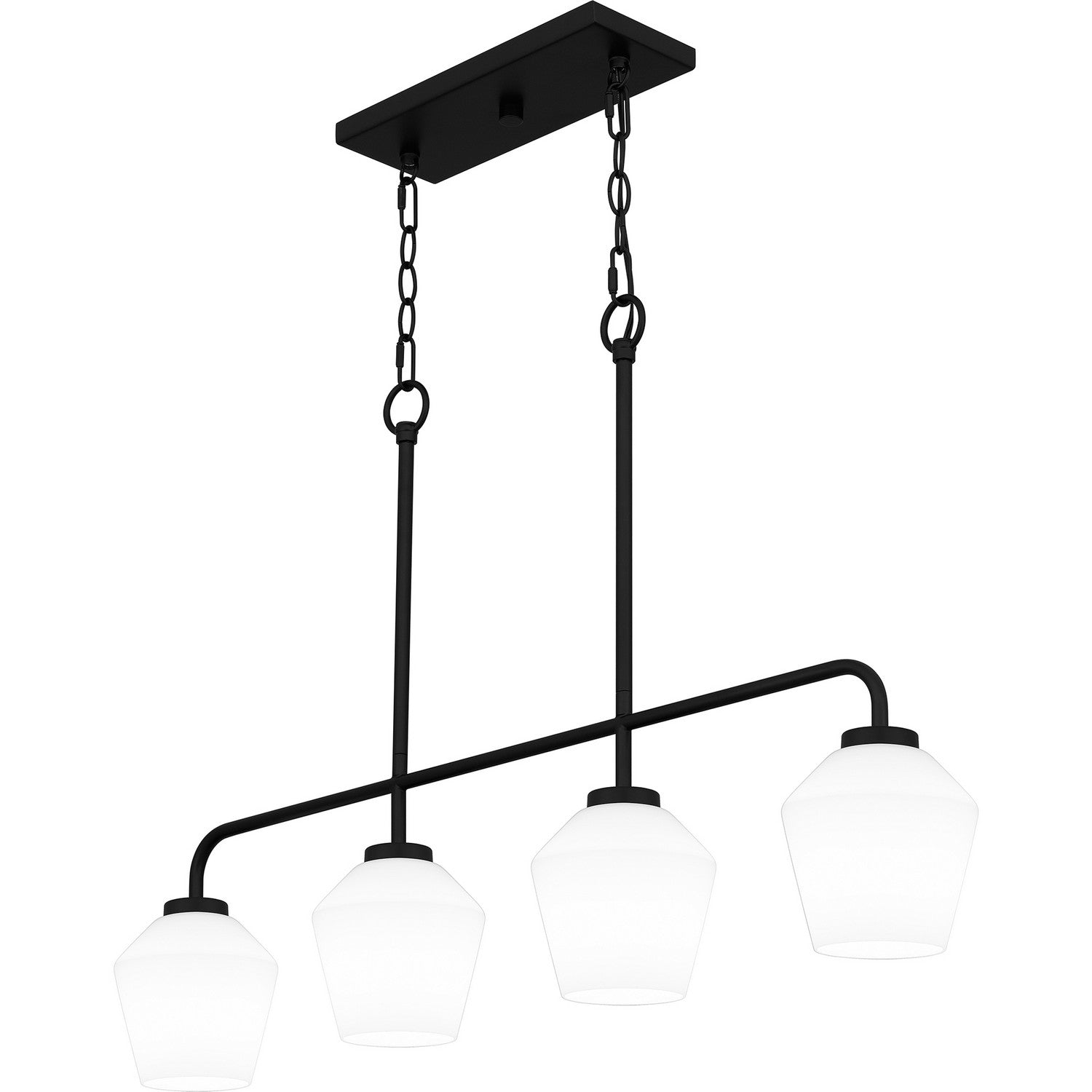 Quoizel - NIE436MBK - Four Light Linear Chandelier - Nielson - Matte Black