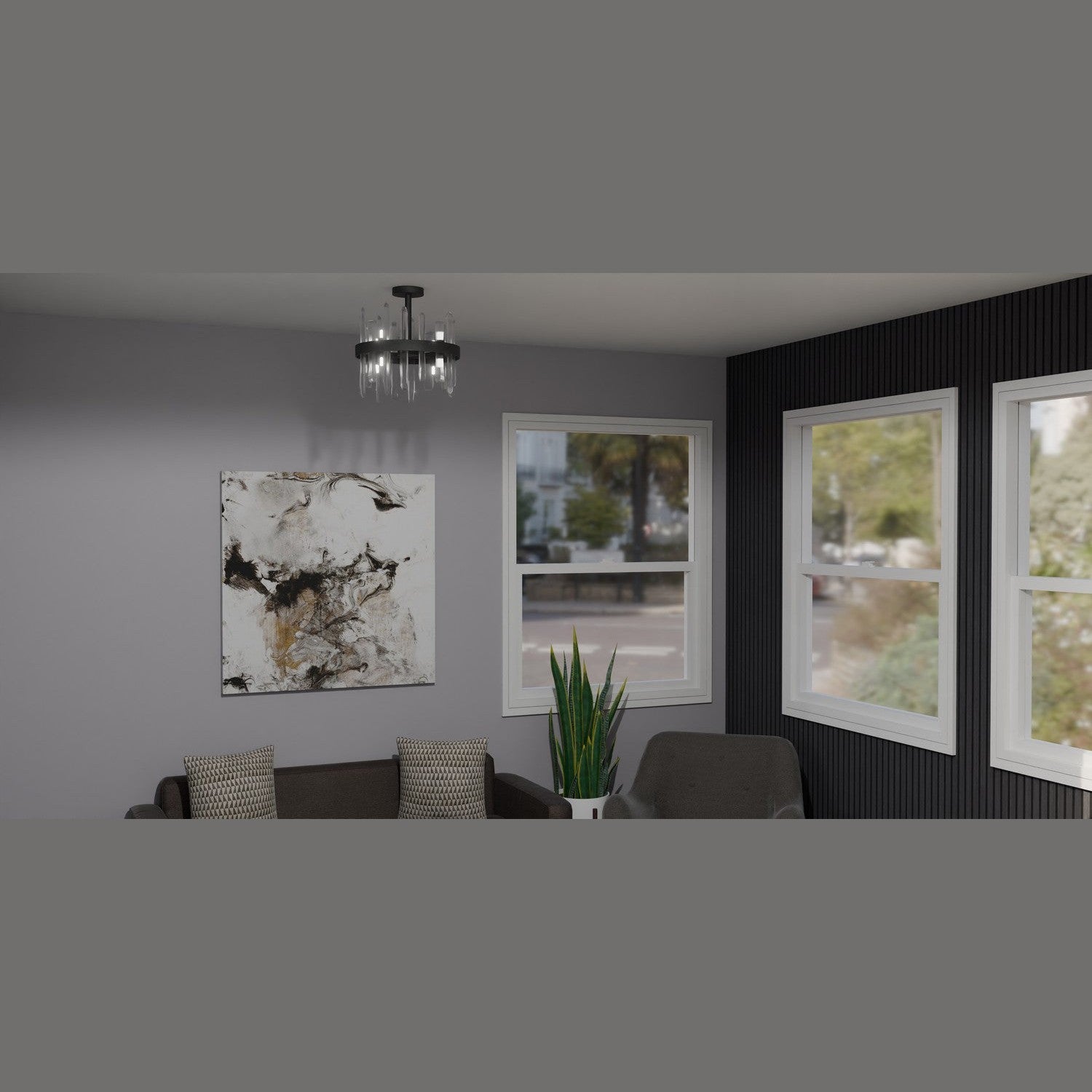 Quoizel - PCRGL1716MBK - Eight Light Semi Flush Mount - Regal - Matte Black