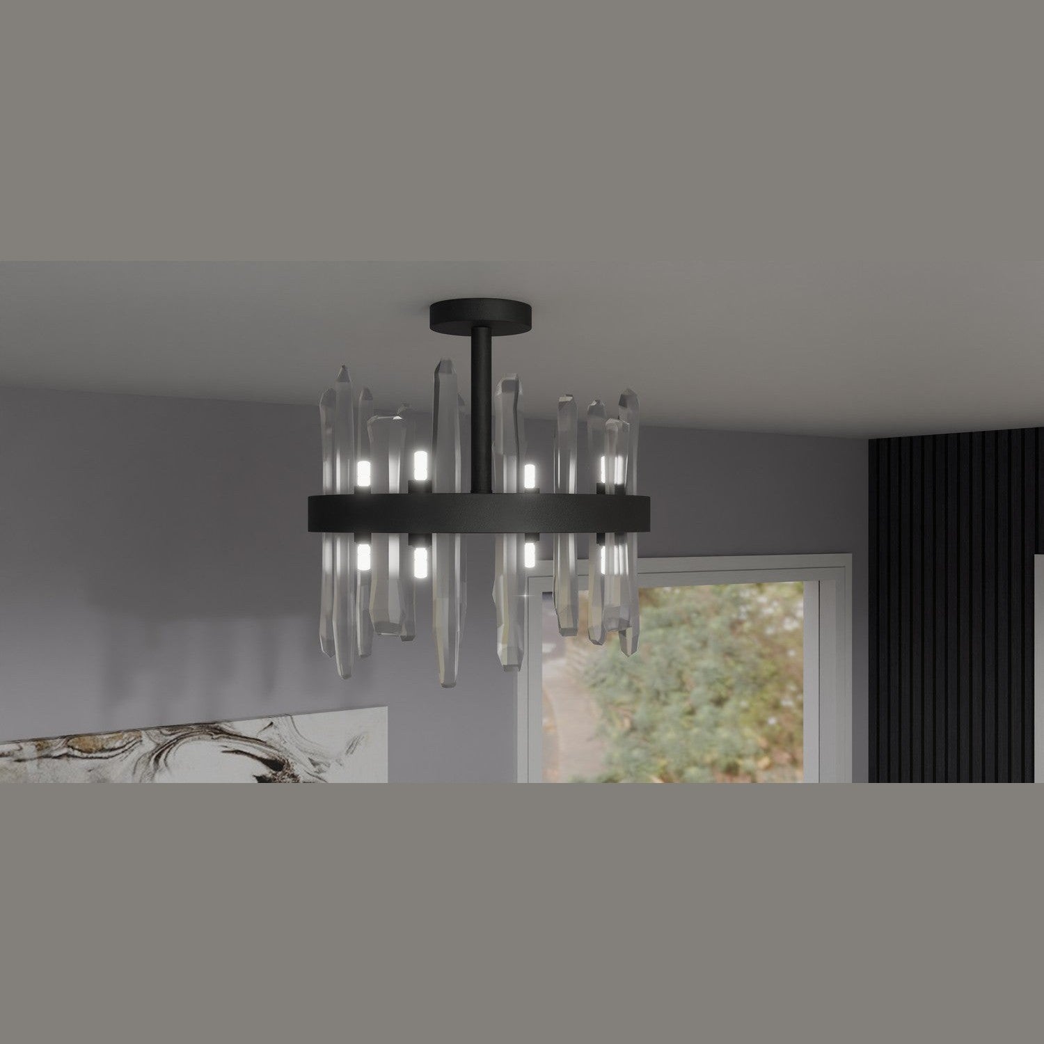 Quoizel - PCRGL1716MBK - Eight Light Semi Flush Mount - Regal - Matte Black
