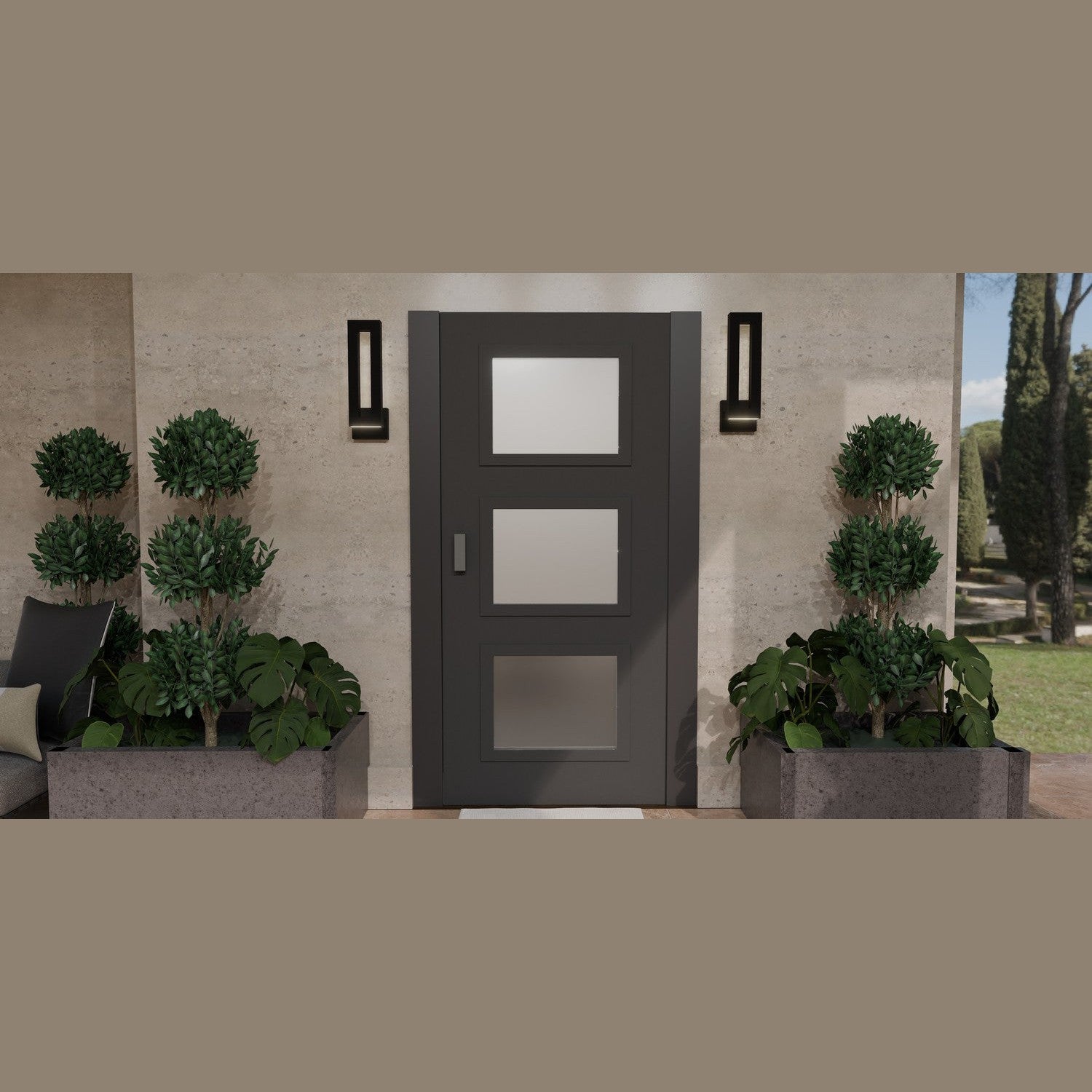 Quoizel - POM8405EK - LED Outdoor Wall Mount - Pompeii - Earth Black