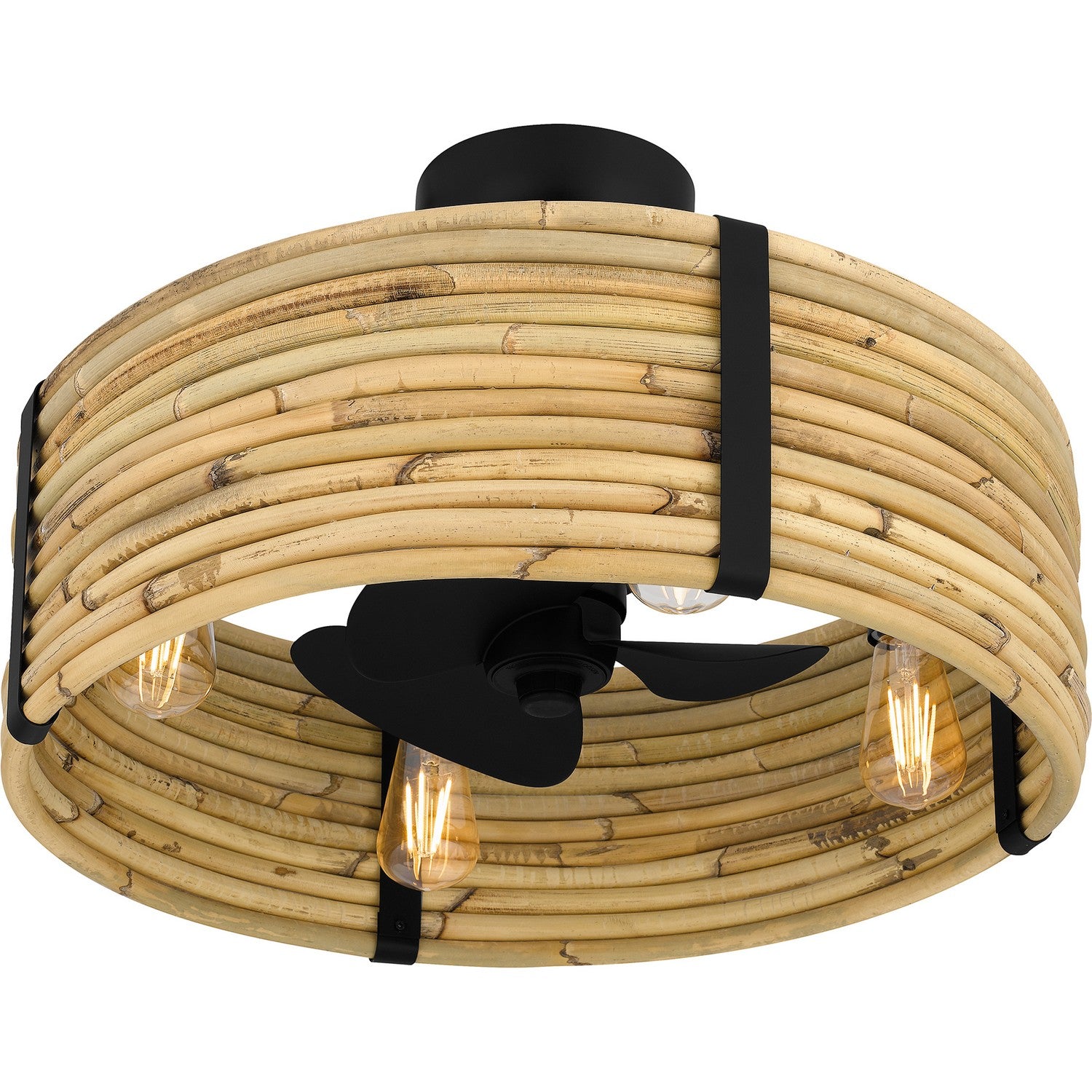 Quoizel - QFA6200MBK - Four Light Fandelier - Quoizel Fandelier - Matte Black