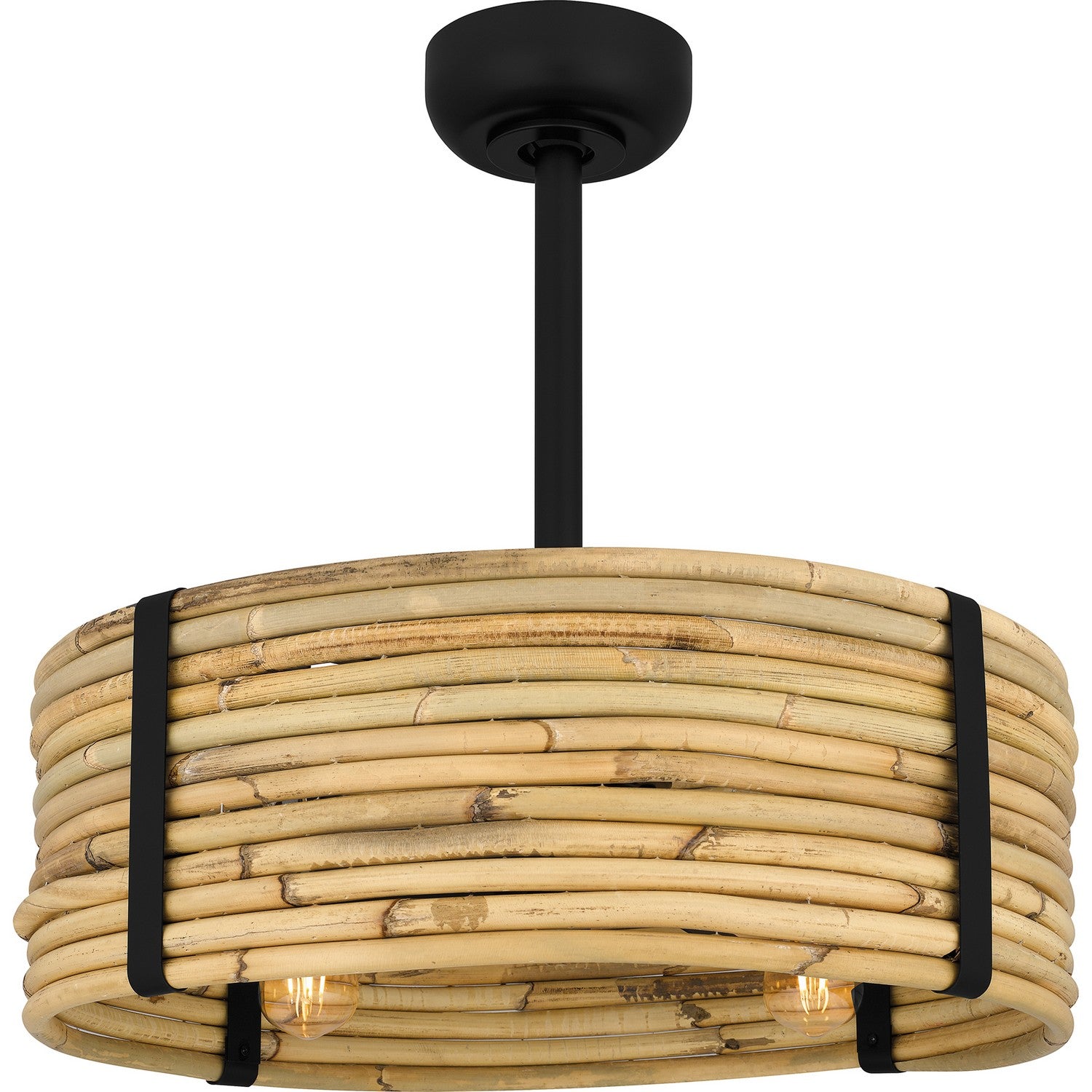 Quoizel - QFA6200MBK - Four Light Fandelier - Quoizel Fandelier - Matte Black