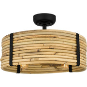 Quoizel - QFA6200MBK - Four Light Fandelier - Quoizel Fandelier - Matte Black