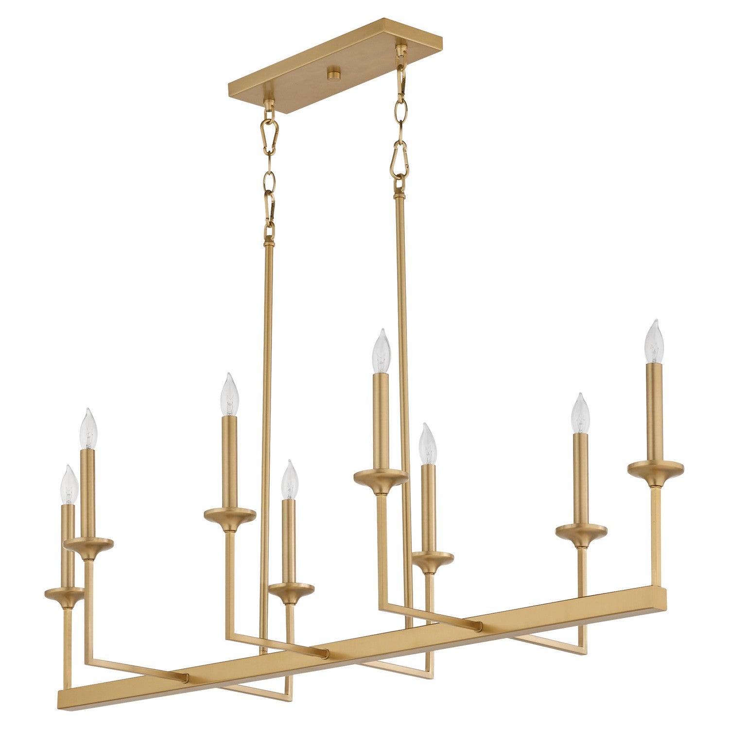 Quorum - 6505-8-80 - Eight Light Linear Chandelier - Eldorado - Aged Brass