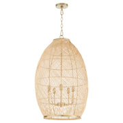 Quorum - 6900-5-80 - Five Light Pendant - Rattan - Aged Brass