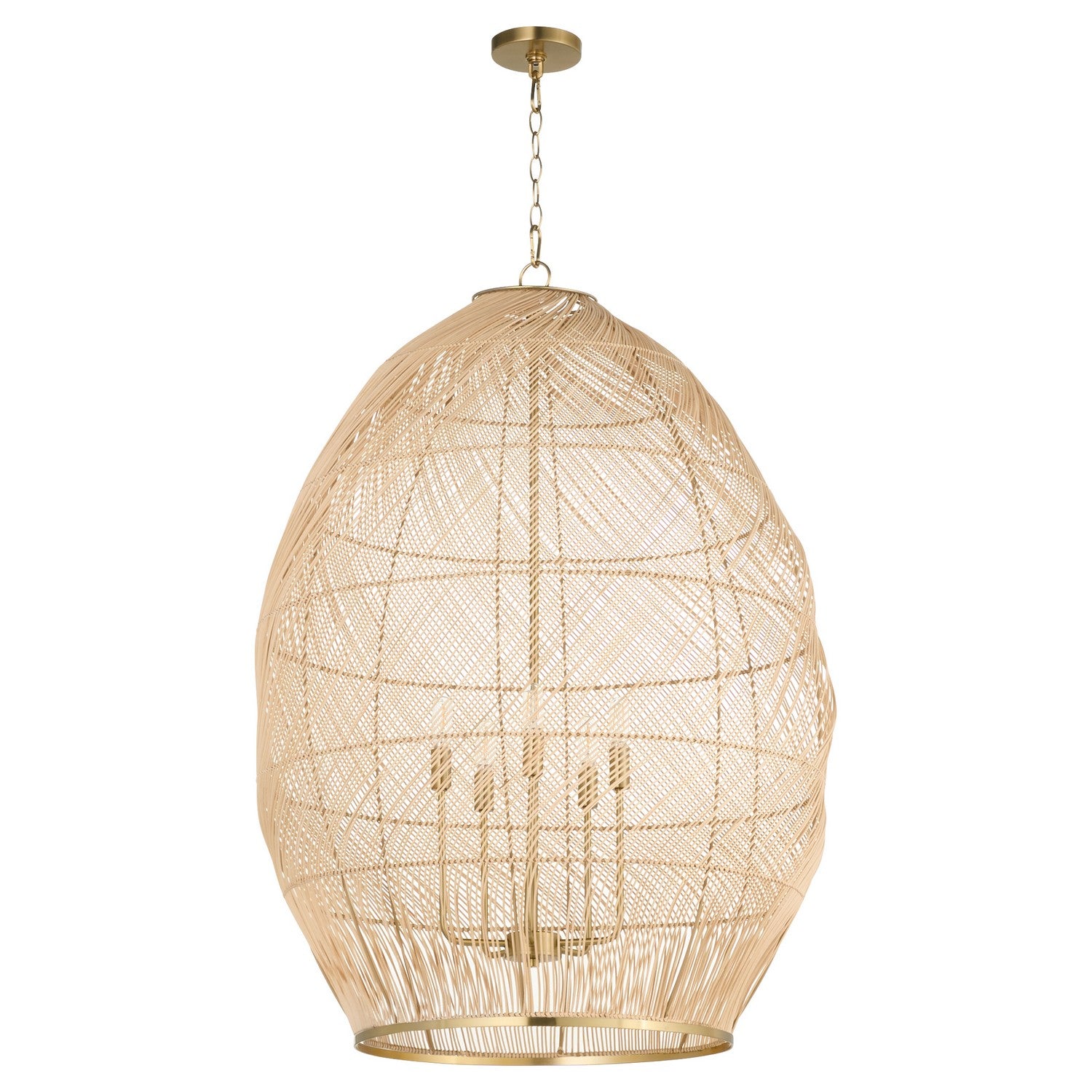 Quorum - 6901-5-80 - Five Light Pendant - Rattan - Aged Brass
