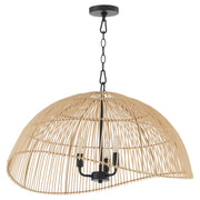 Quorum - 6903-3-59 - Three Light Pendant - Rattan - Matte Black