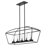 Quorum - 71-5-59 - Five Light Linear Chandelier - Odeon - Matte Black