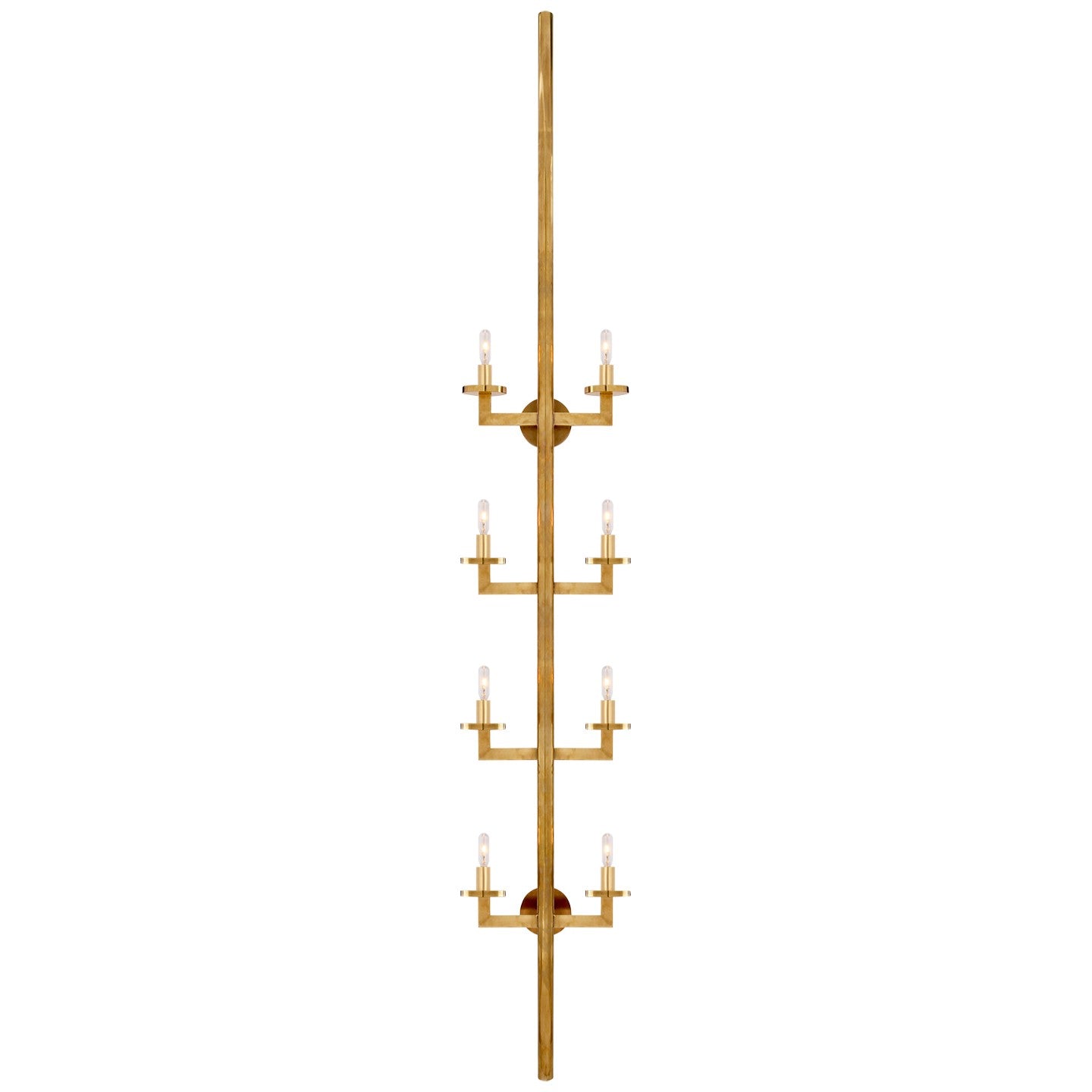 Visual Comfort Signature - KW 2204AB - Eight Light Wall Sconce - Liaison - Antique-Burnished Brass