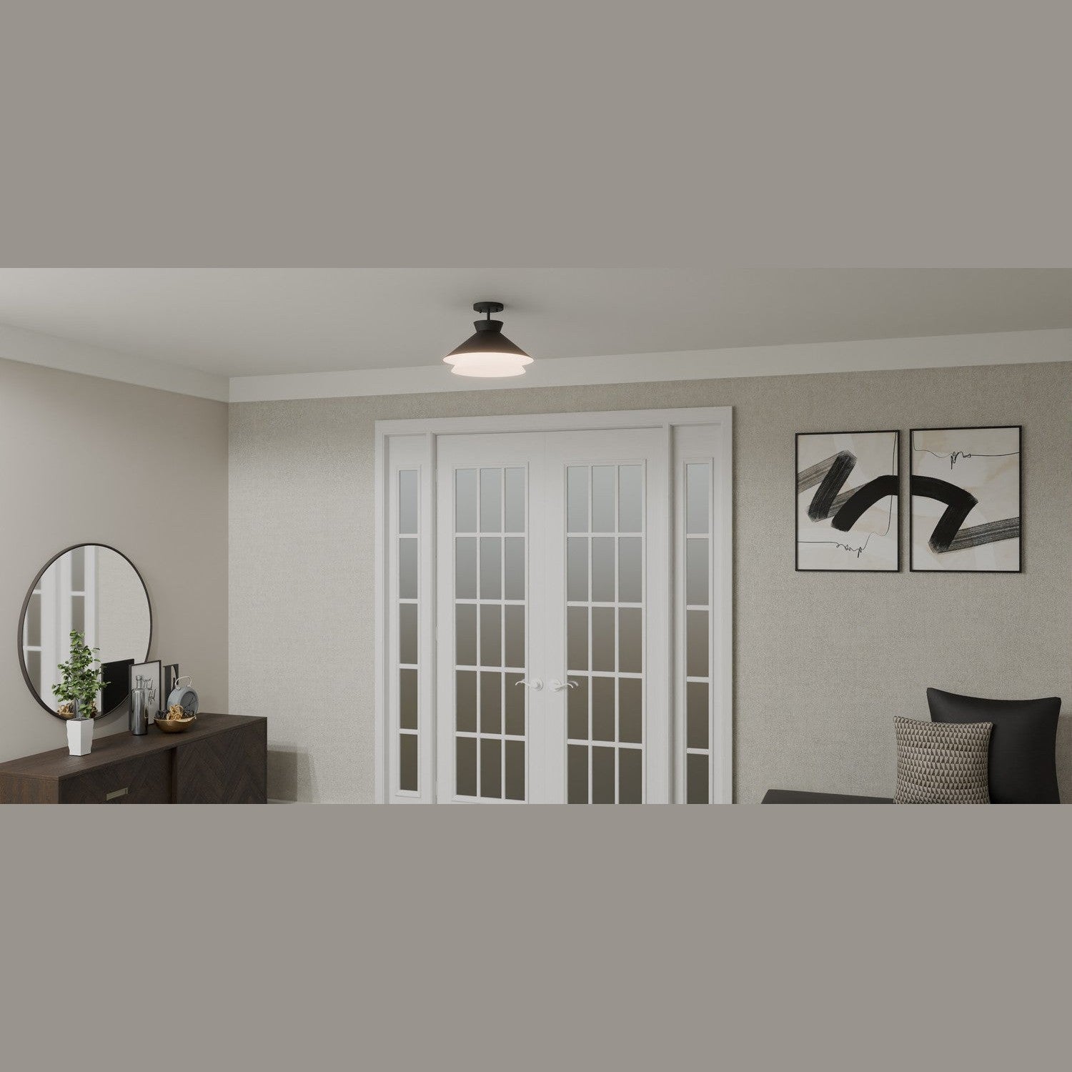 Quoizel - QSF6171MBK - One Light Semi Flush Mount - Quoizel Semi-Flush Mount - Matte Black