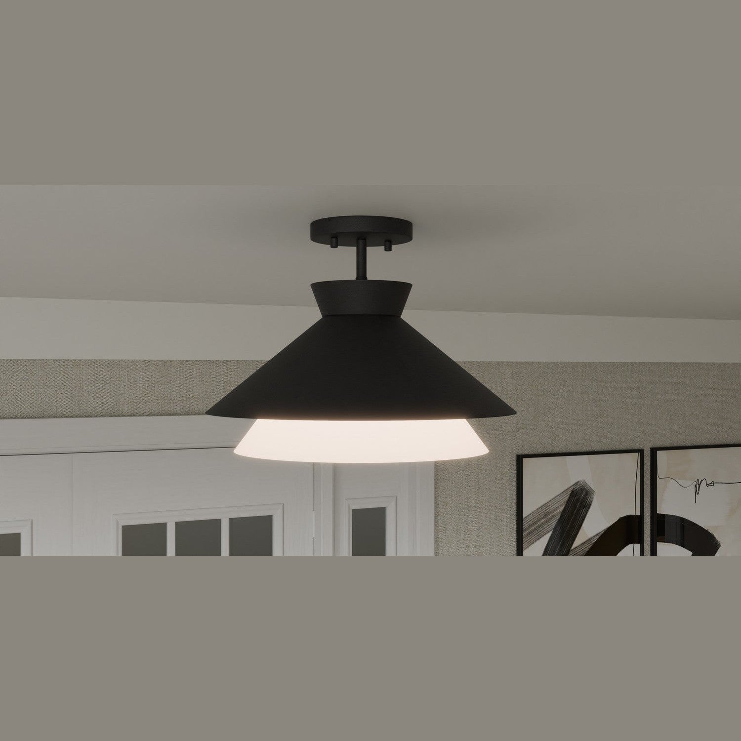 Quoizel - QSF6171MBK - One Light Semi Flush Mount - Quoizel Semi-Flush Mount - Matte Black