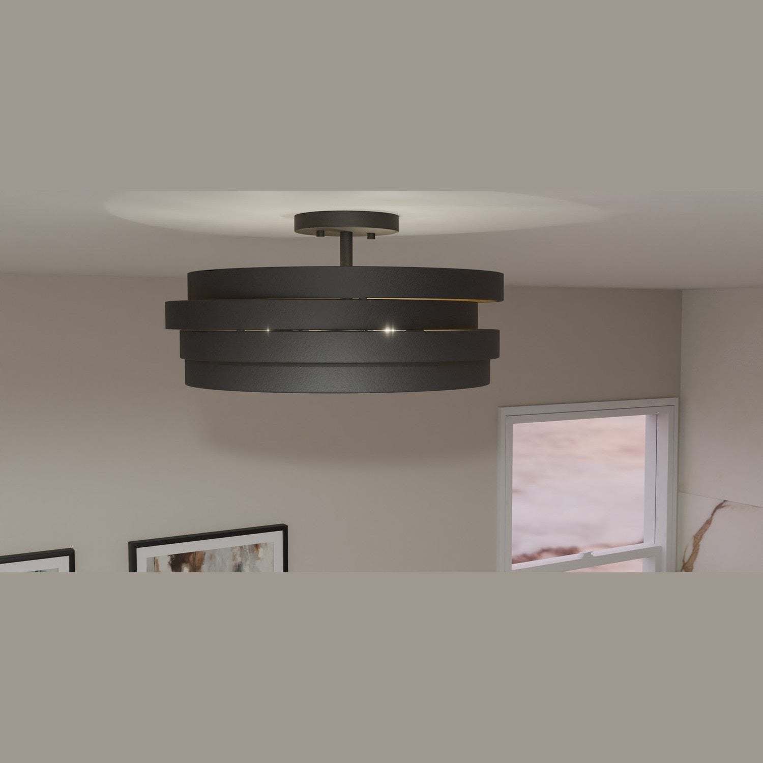 Quoizel - QSF6223MBK - Three Light Semi Flush Mount - Quoizel Semi-Flush Mount - Matte Black
