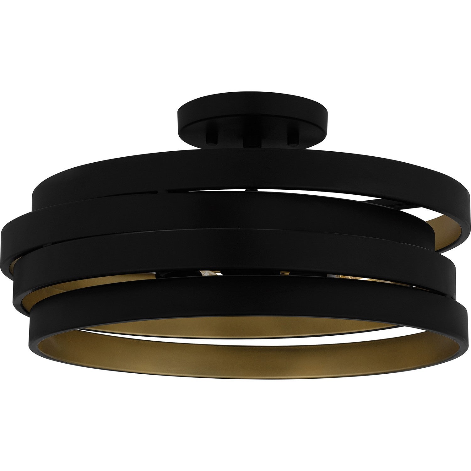 Quoizel - QSF6223MBK - Three Light Semi Flush Mount - Quoizel Semi-Flush Mount - Matte Black