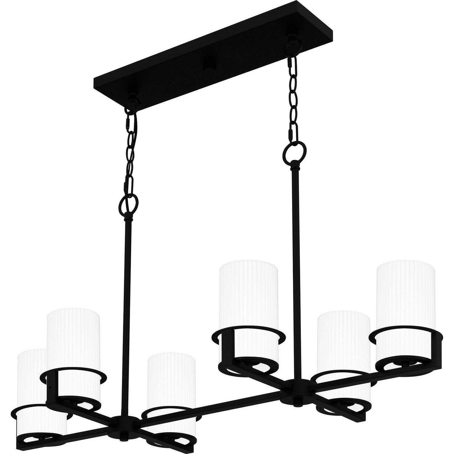 Quoizel - SEY636MBK - Six Light Linear Chandelier - Seymour - Matte Black