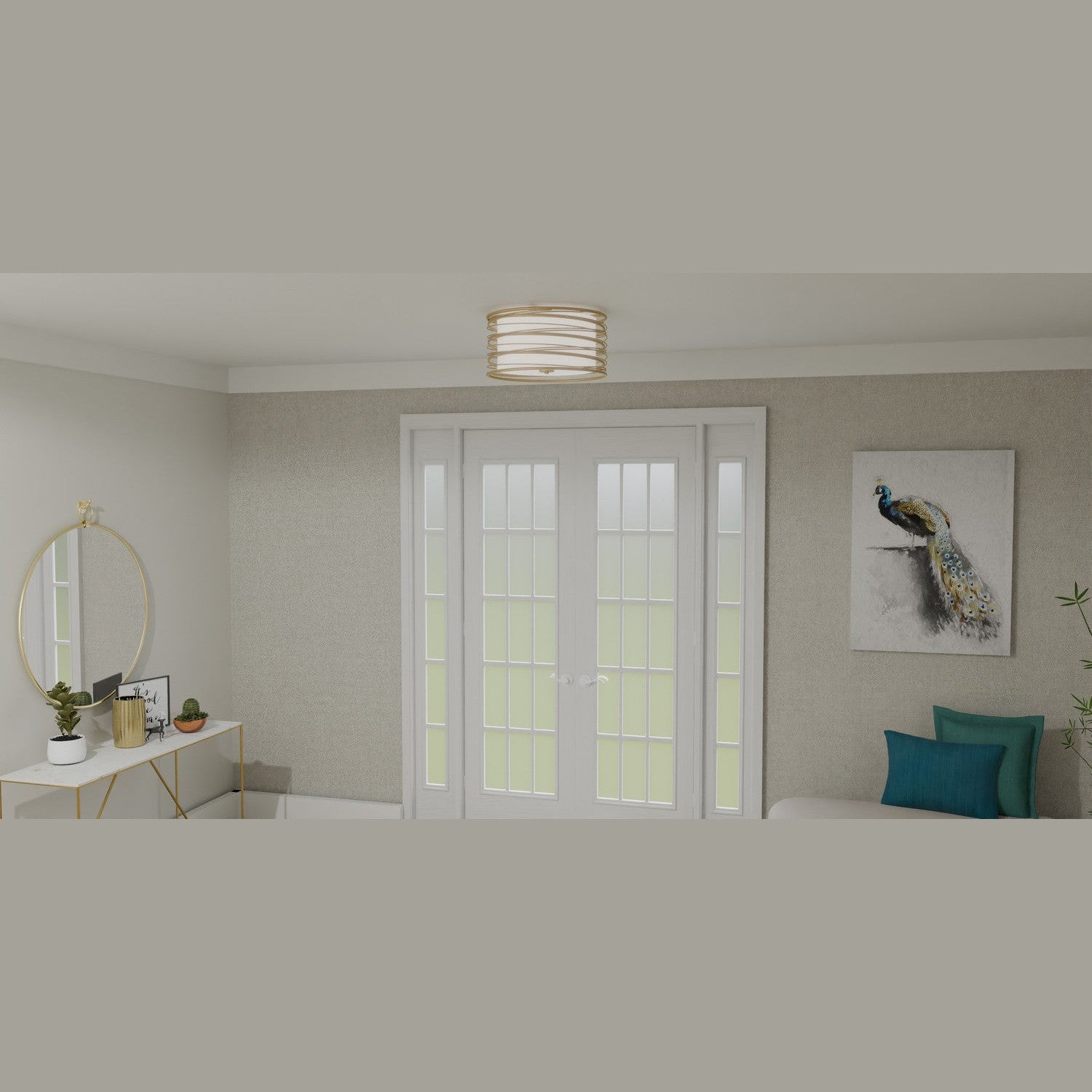 Quoizel - SPL1720LG - Three Light Semi Flush Mount - Spiral - Light Gold