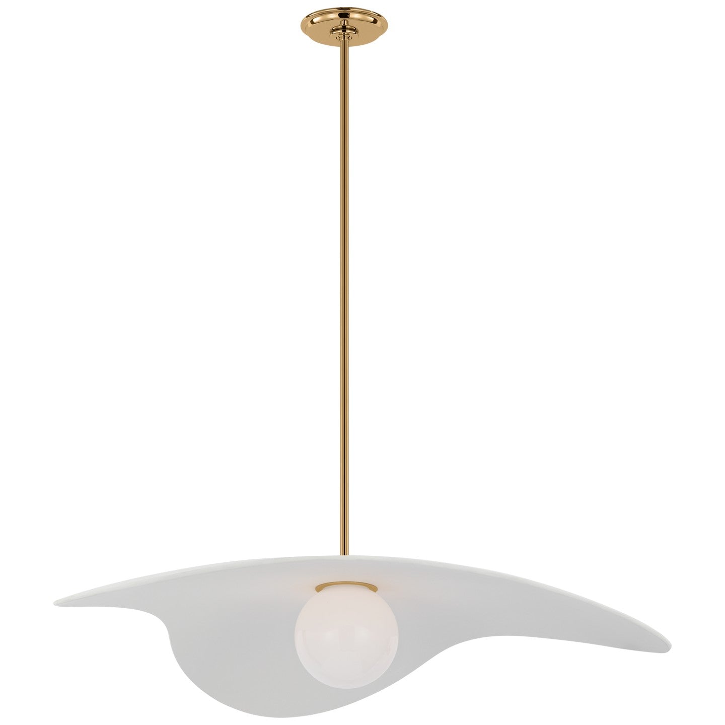 Visual Comfort Signature - WS 5048HAB-WHT - LED Pendant - Mahalo - Hand-Rubbed Antique Brass