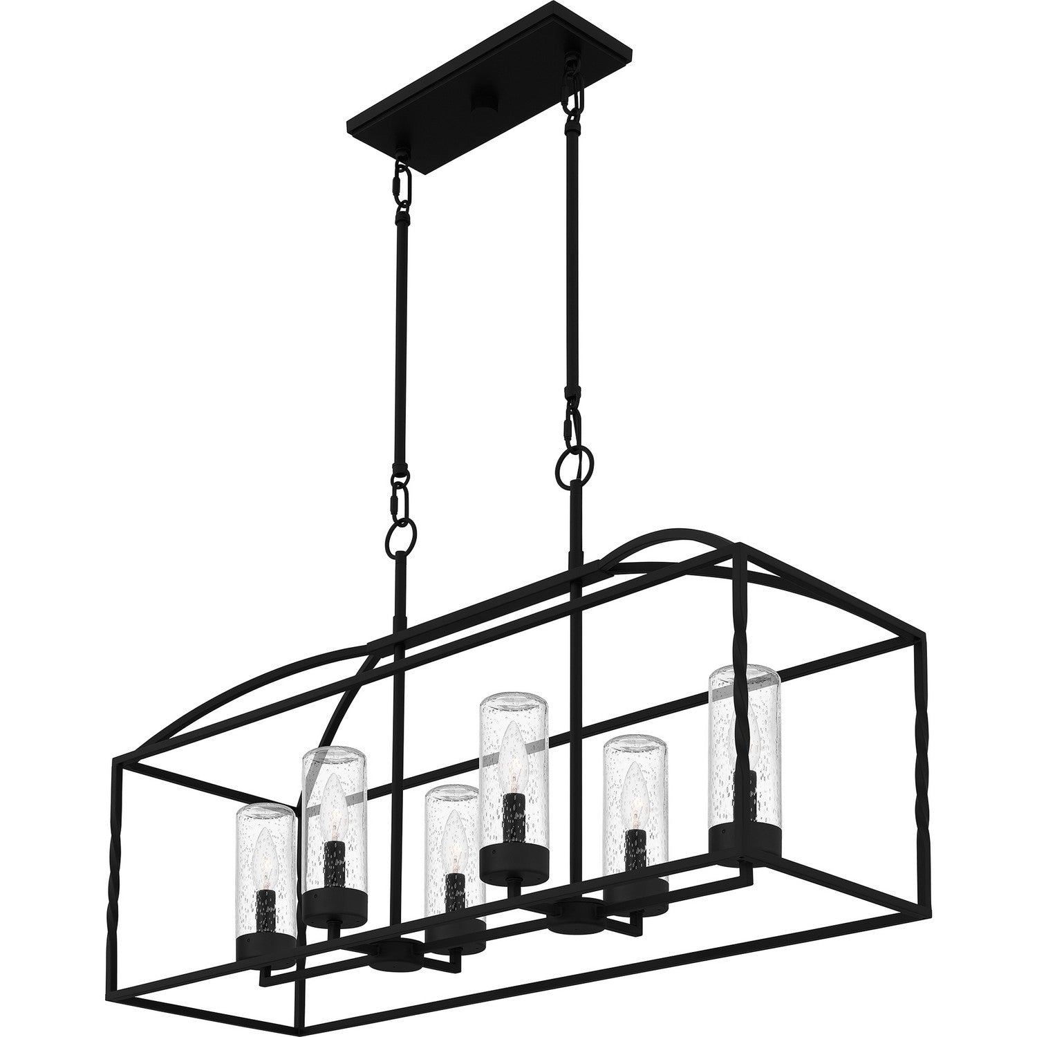 Quoizel - THA3536EK - Six Light Outdoor Linear Chandelier - Thatcher - Earth Black