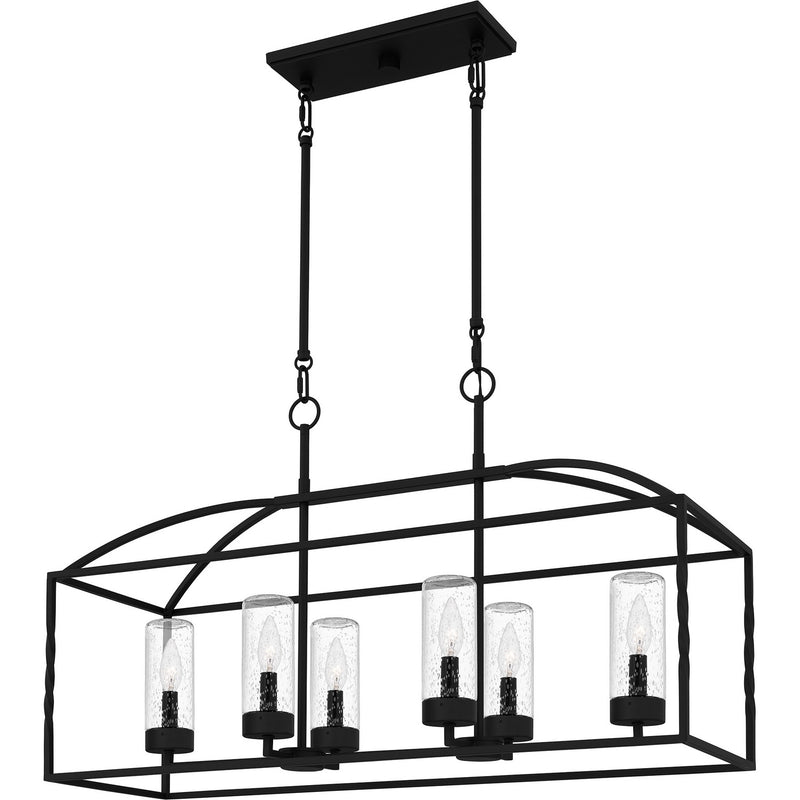 Quoizel - THA3536EK - Six Light Outdoor Linear Chandelier - Thatcher - Earth Black