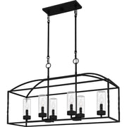 Quoizel - THA636EK - Six Light Linear Chandelier - Thatcher - Earth Black