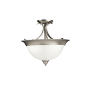 Kichler - 3623NI - Three Light Semi Flush Mount - Dover - Brushed Nickel