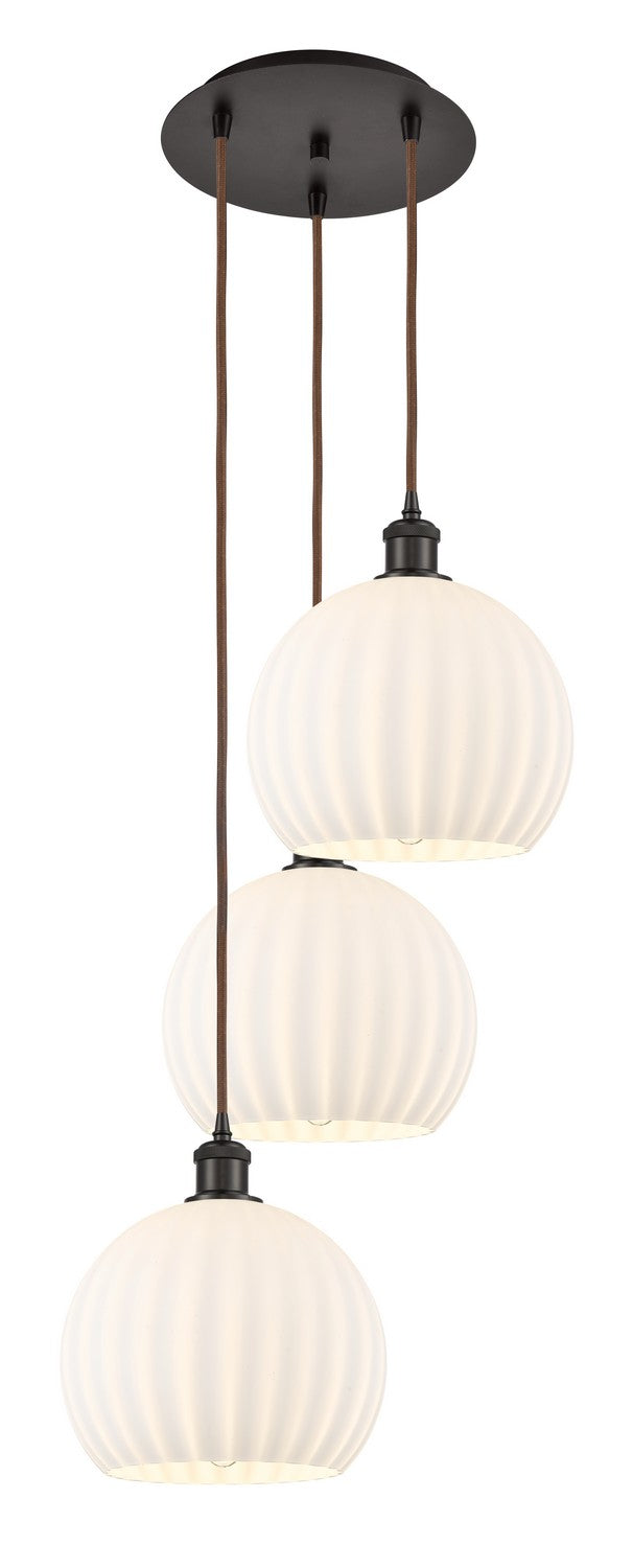 Innovations - 113B-3P-OB-G1217-10WV - Three Light Pendant - Ballston - Oil Rubbed Bronze