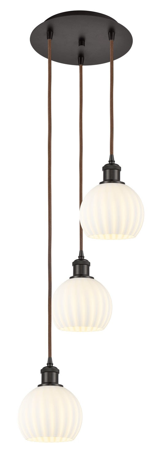 Innovations - 113B-3P-OB-G1217-6WV - Three Light Pendant - Ballston - Oil Rubbed Bronze