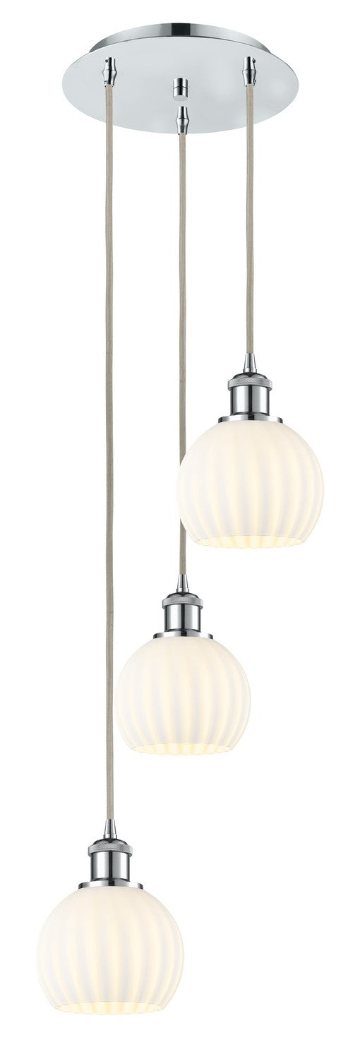 Innovations - 113B-3P-PC-G1217-6WV - Three Light Pendant - Ballston - Polished Chrome