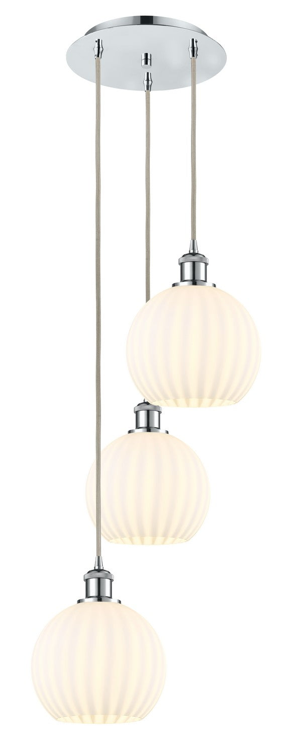 Innovations - 113B-3P-PC-G1217-8WV - Three Light Pendant - Ballston - Polished Chrome