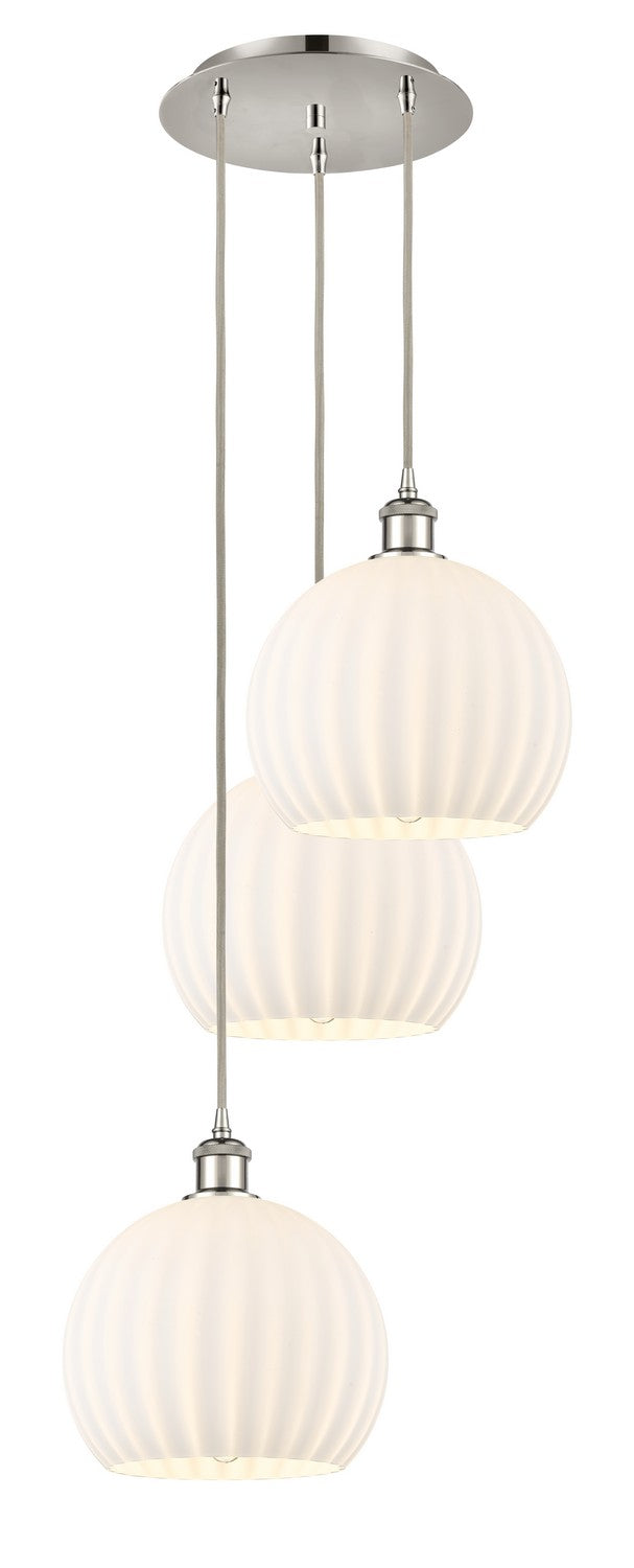 Innovations - 113B-3P-PN-G1217-10WV - Three Light Pendant - Ballston - Polished Nickel
