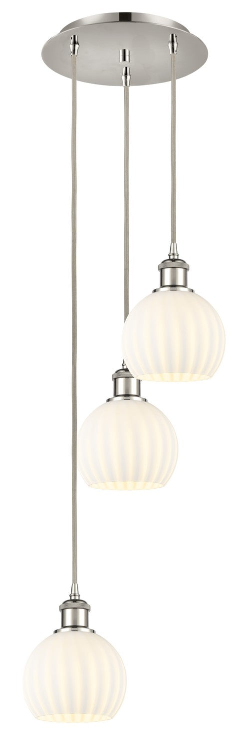 Innovations - 113B-3P-PN-G1217-6WV - Three Light Pendant - Ballston - Polished Nickel