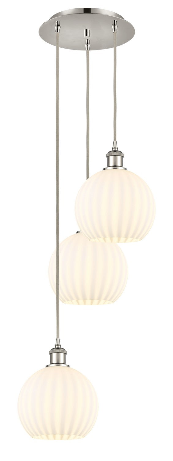 Innovations - 113B-3P-PN-G1217-8WV - Three Light Pendant - Ballston - Polished Nickel