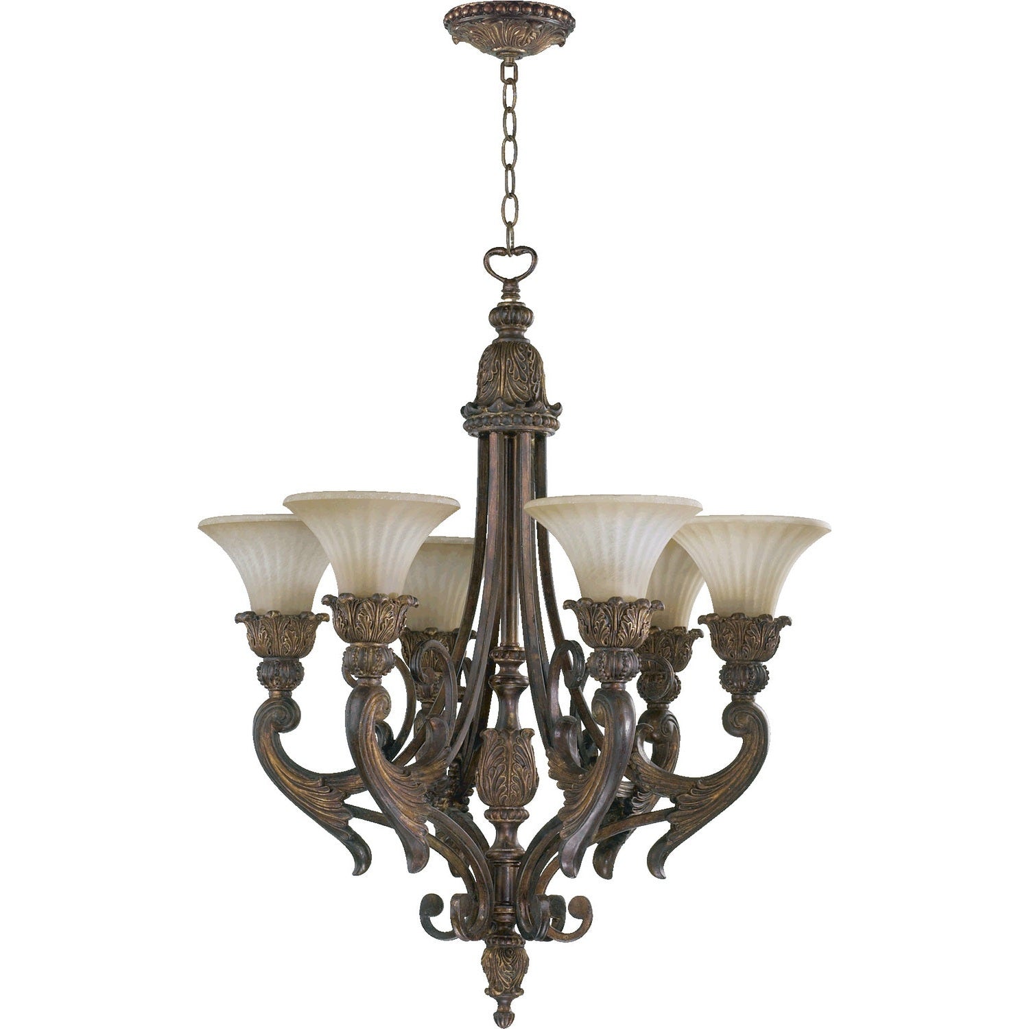 Quorum - 6230-6-88 - Six Light Chandelier - Madeleine - Corsican Gold