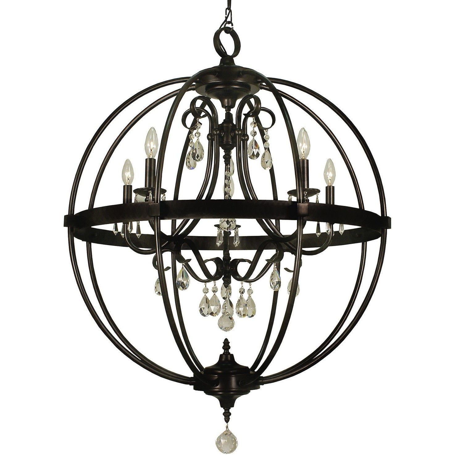 Framburg - 1069 MBLACK - Five Light Foyer Chandelier - Compass - Matte Black