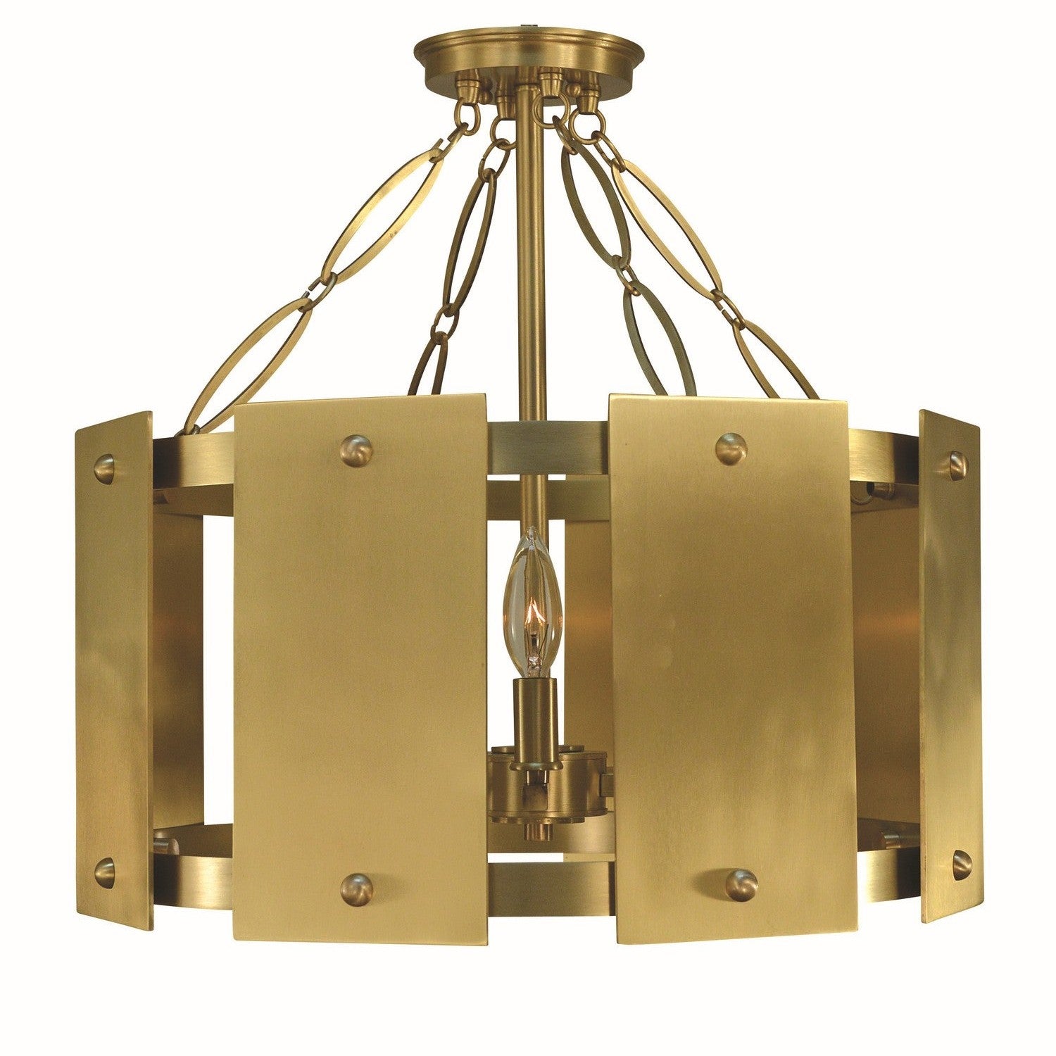 Framburg - 5860 BR - Five Light Semi-Flush Mount - Barrington - Brushed Brass