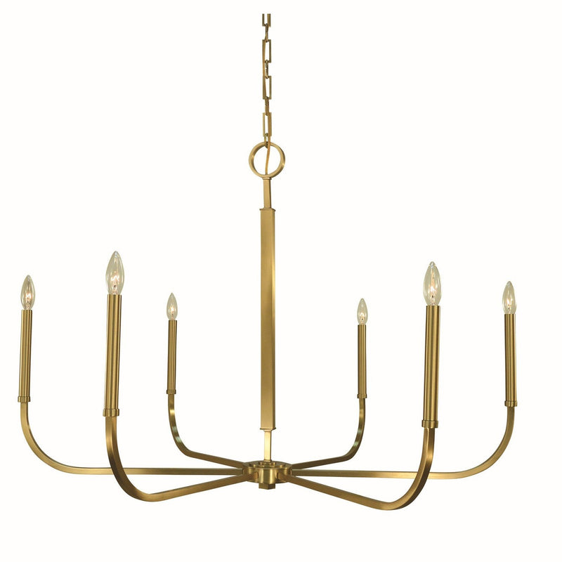 Framburg - 5874 BR - Six Light Chandelier - Manhattan - Brushed Brass