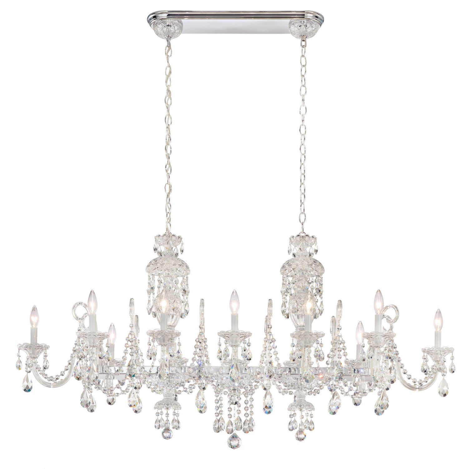 Schonbek - S6912-40R - 12 Light Linear Chandelier - Sterling Linear - Polished Silver
