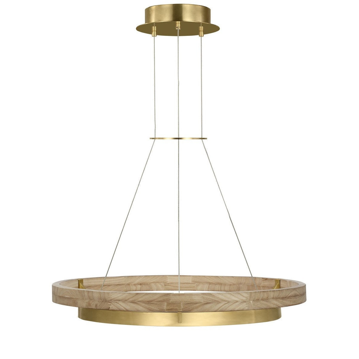 Visual Comfort Modern - 700GRC30HABNO-LED930 - LED Chandelier - Grace - Hand Rubbed Antique Brass/Natural Oak