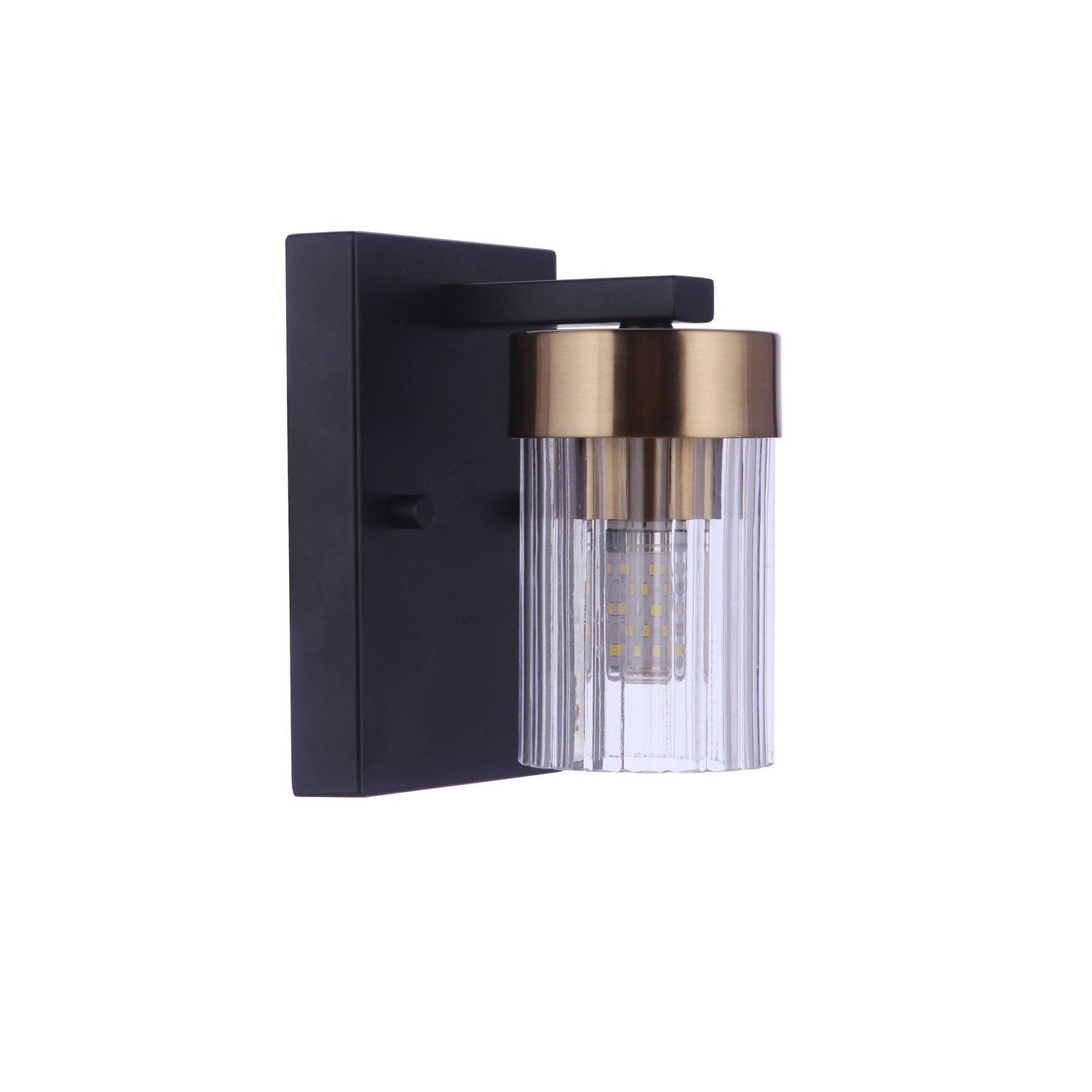 Craftmade - 11805FBSB1 - One Light Wall Sconce - Bond Street - Flat Black/Satin Brass
