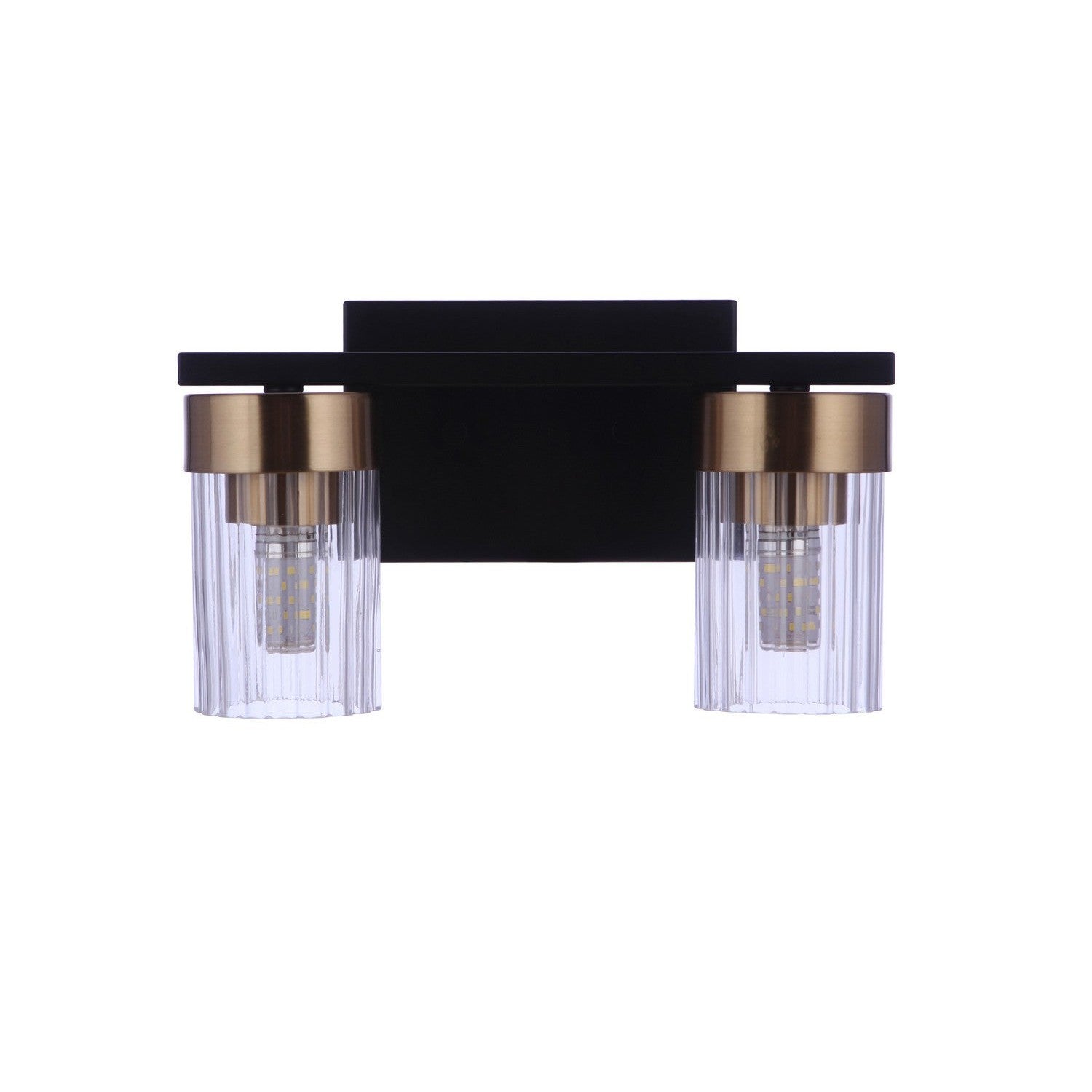 Craftmade - 11811FBSB2 - Two Light Vanity - Bond Street - Flat Black/Satin Brass