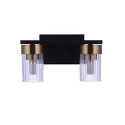 Craftmade - 11811FBSB2 - Two Light Vanity - Bond Street - Flat Black/Satin Brass
