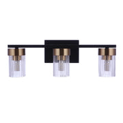 Craftmade - 11819FBSB3 - Three Light Vanity - Bond Street - Flat Black/Satin Brass