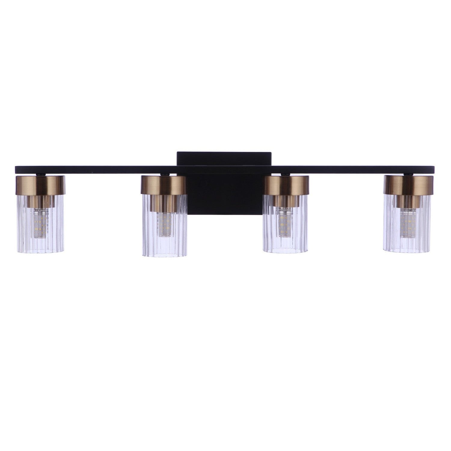 Craftmade - 11827FBSB4 - Four Light Vanity - Bond Street - Flat Black/Satin Brass