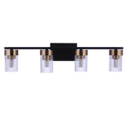 Craftmade - 11827FBSB4 - Four Light Vanity - Bond Street - Flat Black/Satin Brass