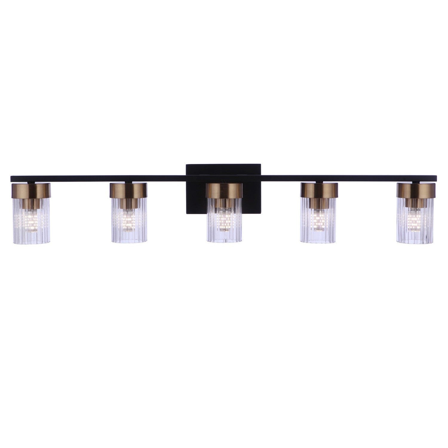Craftmade - 11835FBSB5 - Five Light Vanity - Bond Street - Flat Black/Satin Brass