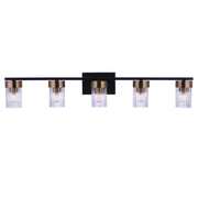 Craftmade - 11835FBSB5 - Five Light Vanity - Bond Street - Flat Black/Satin Brass