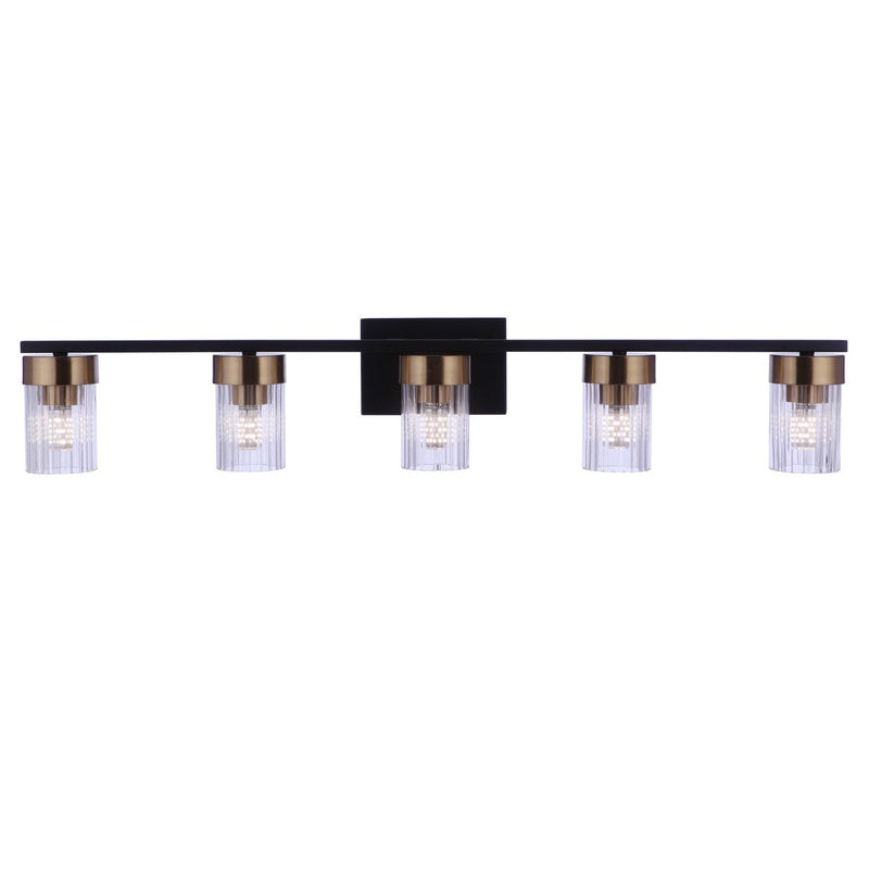 Craftmade - 11835FBSB5 - Five Light Vanity - Bond Street - Flat Black/Satin Brass
