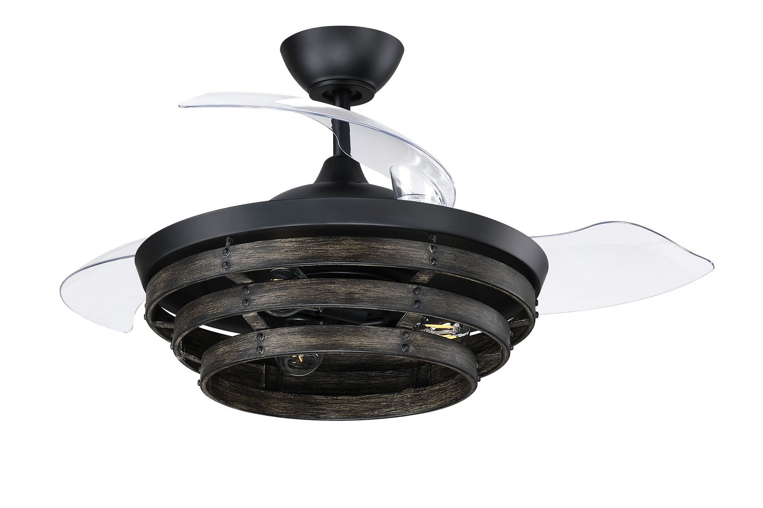 Craftmade - WHS42FBGW3 - 42"Ceiling Fan - Whiskey 42 Hidden Blades - Flat Black