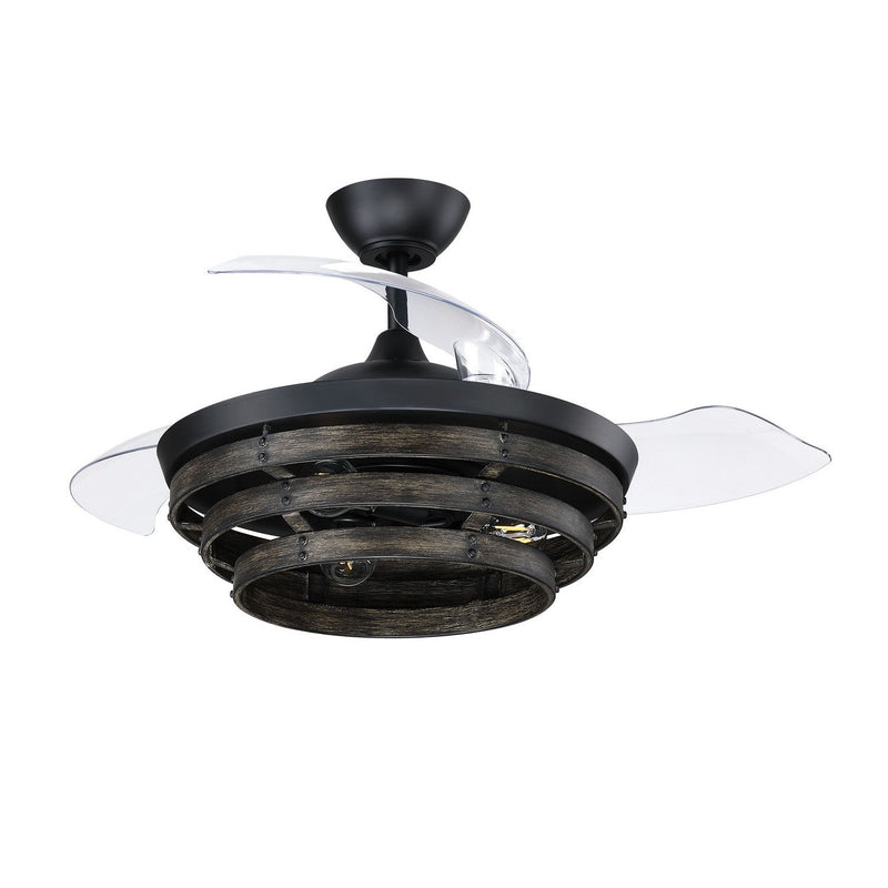 Craftmade - WHS42FBGW3 - 42"Ceiling Fan - Whiskey 42 Hidden Blades - Flat Black