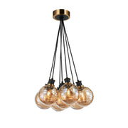 Artcraft - AC11877AM - Seven Light Pendant - Gem - Black and Brushed Brass